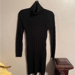 Solid black sweater dress